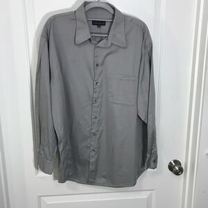 Perry Ellis Portfolio Men’s 17 (32/33) Gray Long Sleeve Dress Shirt